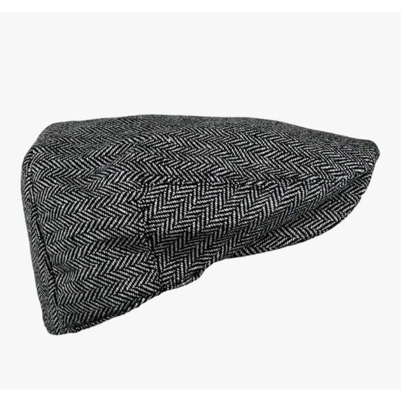 Men's Newsboy Ivy Hat Wool Blend Tweed Large/X-Large Grey Classic Herringbone - Picture 5 of 9